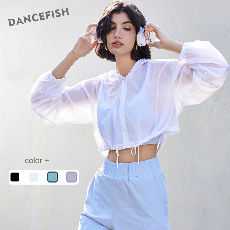 Outdoor Sport Jacket Women'S - DANCEFISH-Veste de Yoga Légère à Capuche