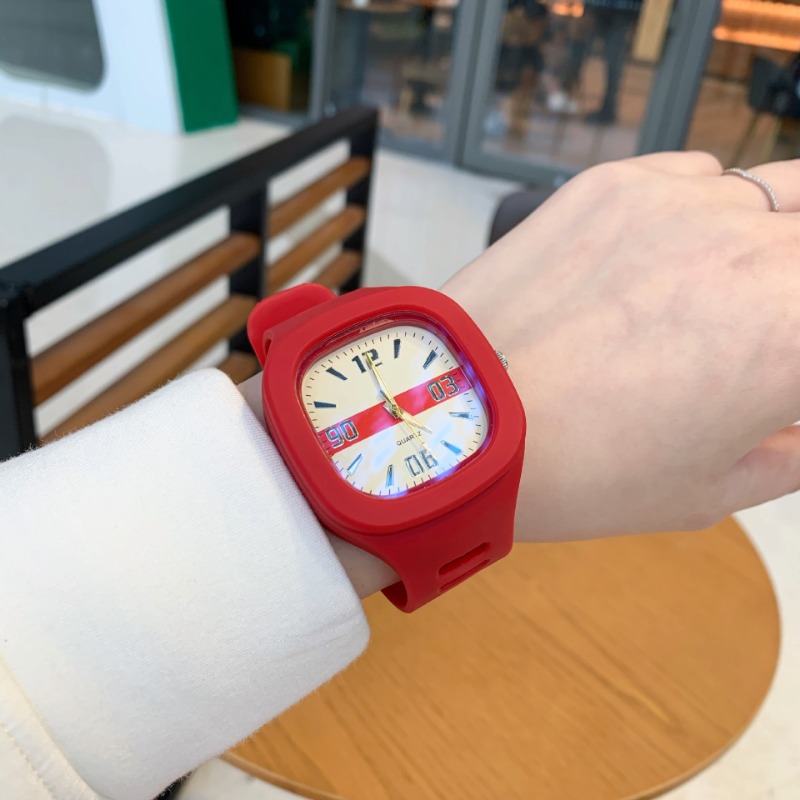 Outdoor Sport Watch - Montre électronique carrée en silicone, montre