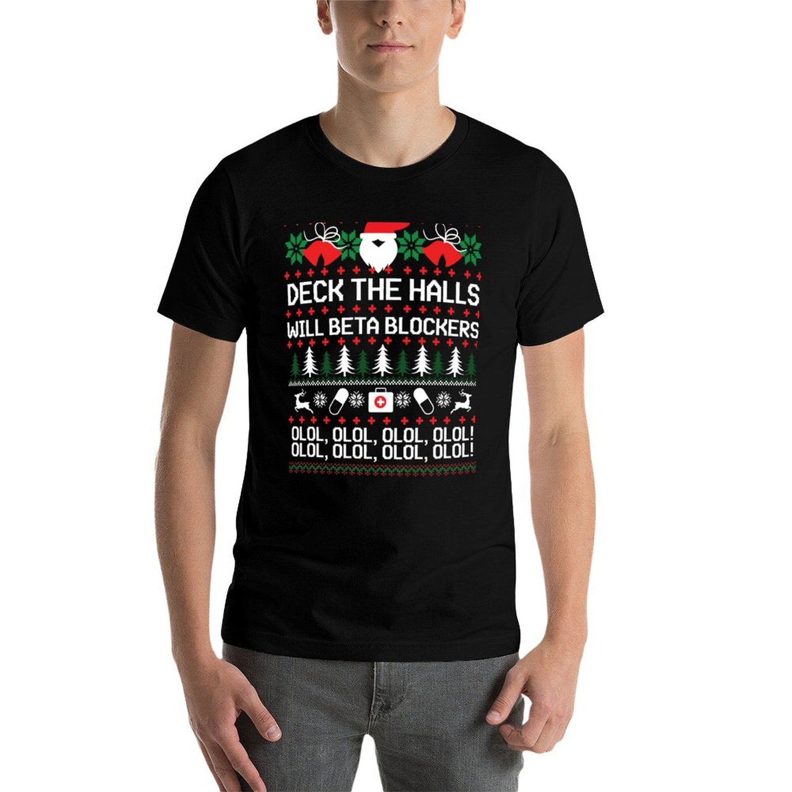 T-shirt de Noël « Deck The Hal - Outdoor Sports Hall avis et prix